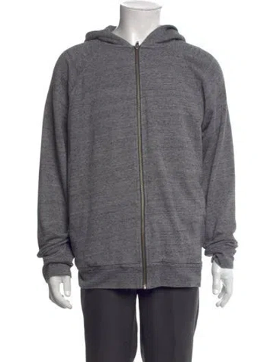 Pre-owned Alexander Wang Mock Neck Long Sleeve Hoodie In Grey