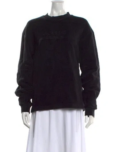Pre-owned Alexander Wang Mock Neck Long Sleeve Sweatshirt In Black