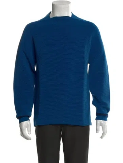 Pre-owned Alexander Wang Mock Neck Long Sleeve Sweatshirt In Blue