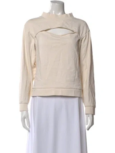 Pre-owned Alexander Wang Mock Neck Long Sleeve Sweatshirt In Neutral
