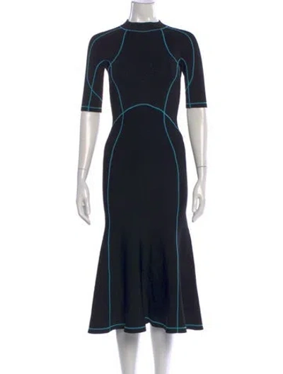 Pre-owned Alexander Wang Mock Neck Midi Length Dress In Black