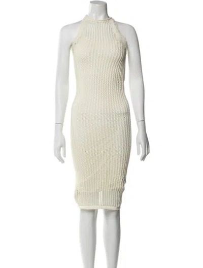 Pre-owned Alexander Wang Mock Neck Midi Length Dress In Neutral
