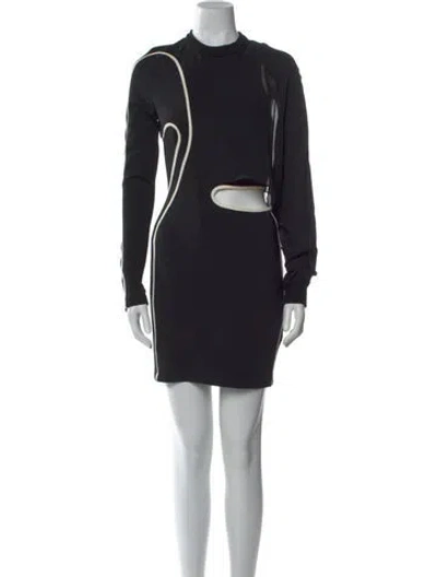 Pre-owned Alexander Wang Mock Neck Mini Dress In Black