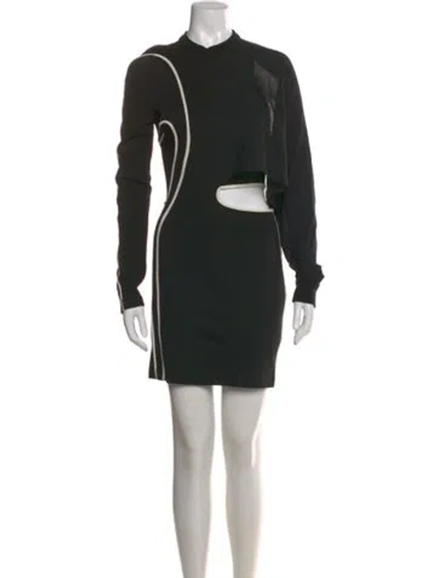 Pre-owned Alexander Wang Mock Neck Mini Dress In Black