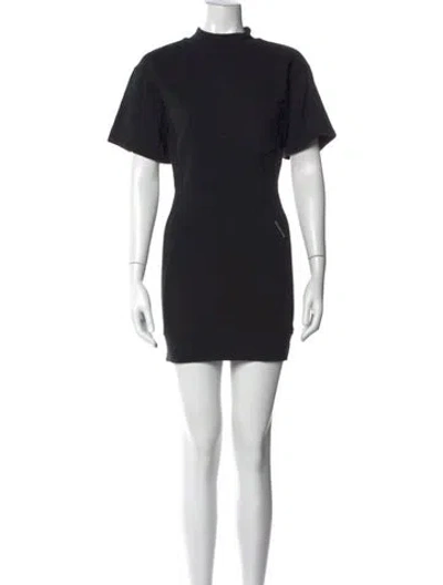 Pre-owned Alexander Wang Mock Neck Mini Dress In Black