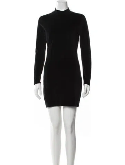 Pre-owned Alexander Wang Mock Neck Mini Dress In Black
