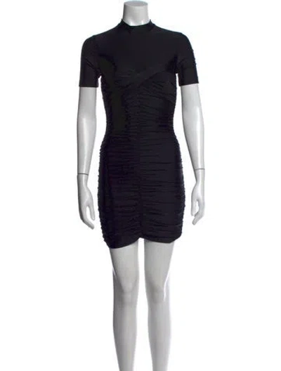 Pre-owned Alexander Wang Mock Neck Mini Dress In Black
