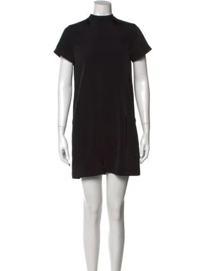 Pre-owned Alexander Wang Mock Neck Mini Dress In Black