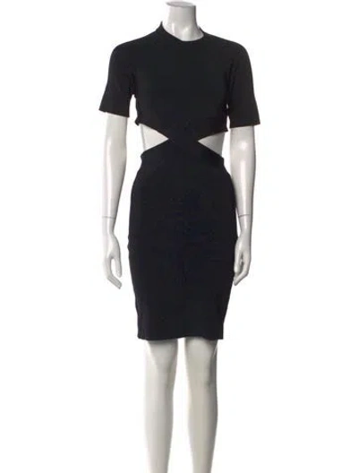Pre-owned Alexander Wang Mock Neck Mini Dress In Black