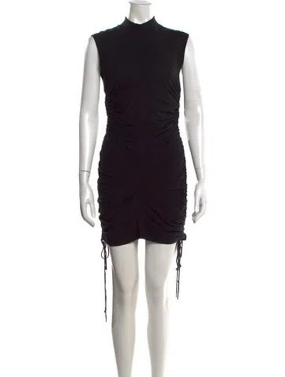 Pre-owned Alexander Wang Mock Neck Mini Dress In Black