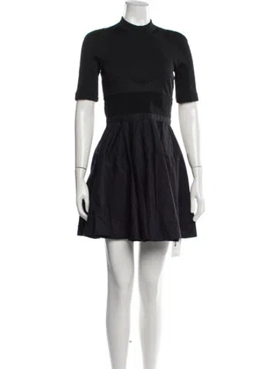 Pre-owned Alexander Wang Mock Neck Mini Dress In Blue