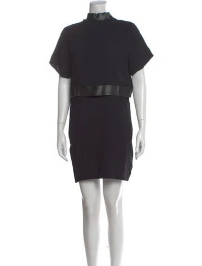 Pre-owned Alexander Wang Mock Neck Mini Dress In Gray