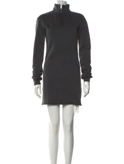 Pre-owned Alexander Wang Mock Neck Mini Dress In Gray