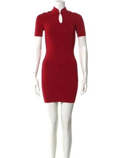 Pre-owned Alexander Wang Mock Neck Mini Dress In Red
