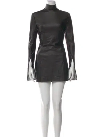 Pre-owned Alexander Wang Mock Neck Mini Dress W/ Tags In Black