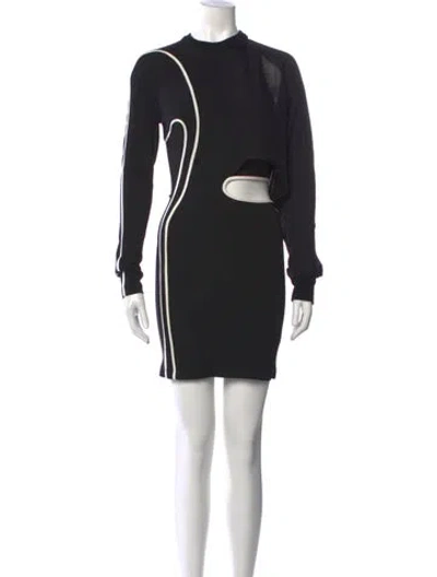 Pre-owned Alexander Wang Mock Neck Mini Dress W/ Tags In Black