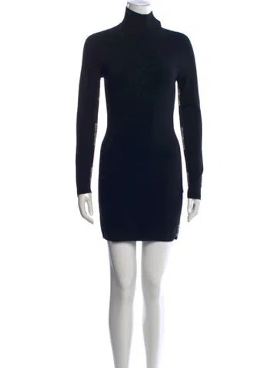 Pre-owned Alexander Wang Mock Neck Mini Dress W/ Tags In Blue