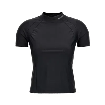 Alexander Wang Mock Neck Rashguard Top In Black