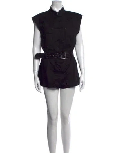 Pre-owned Alexander Wang Mock Neck Romper In Black