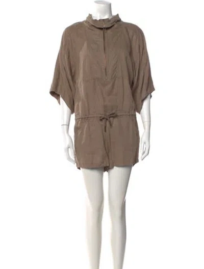 Pre-owned Alexander Wang Mock Neck Romper In Brown