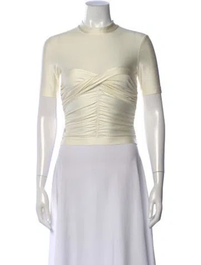 Pre-owned Alexander Wang Mock Neck Short Sleeve Top In Neutral