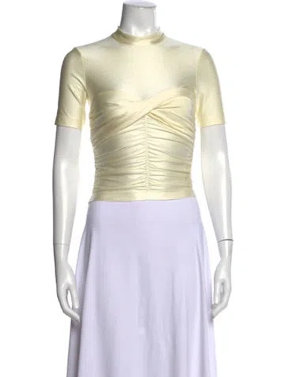 Pre-owned Alexander Wang Mock Neck Short Sleeve Top In Neutral