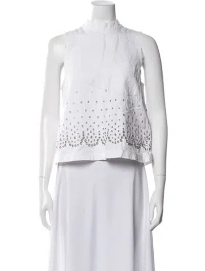 Pre-owned Alexander Wang Mock Neck Sleeveless Top In White