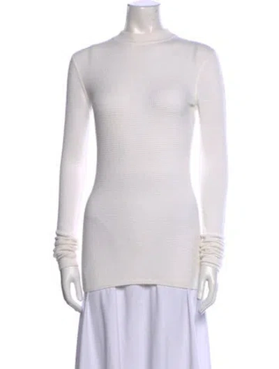 Pre-owned Alexander Wang Mock Neck Sweater In White