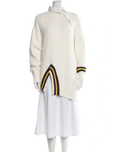 Pre-owned Alexander Wang Mock Neck Sweater In White