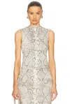 Alexander Wang Mock Neck Tank Top In Black/white