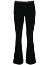 Alexander Wang Ribbed Chain-link Flared Trousers In Black
