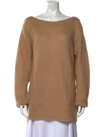 Pre-owned Alexander Wang Mohair Off-the-shoulder Sweater In Neutrals