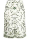Alexander Wang Money Print Silk Shorts In White