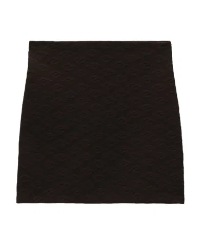 Alexander Wang Monogram-jacquard Miniskirt In Black