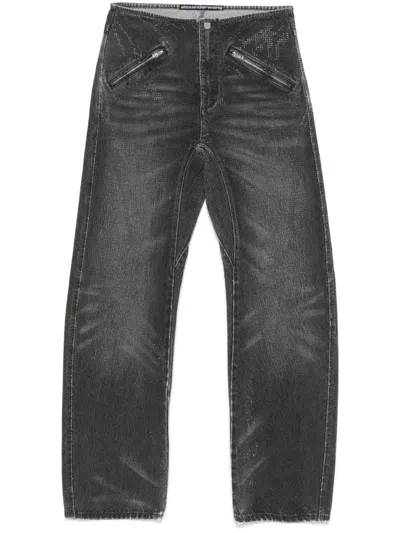 Alexander Wang Moto Jeans In Grey