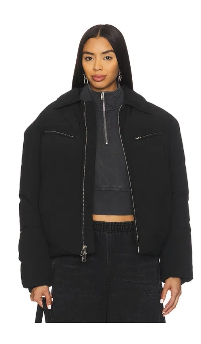 Alexander Wang Moto Puffer Jacket In Black