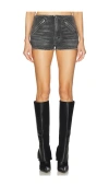 Alexander Wang Moto Short All Over Clear Bead Hotfix In Grey