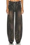 Alexander Wang Mid-rise Straight-leg Jeans In Distressed Brown Overdye