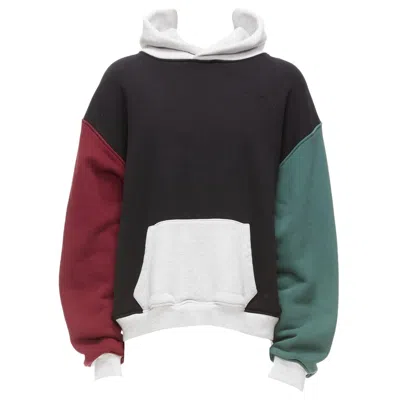 Pre-owned Alexander Wang Multicolour Colorblocked Panelled Hoodie Sweatshirt M In Black