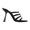 Alexander Wang ‘nala' Crystal Embellished Logo Satin Heeled Sandals In Black