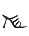 Alexander Wang ‘nala' Crystal Embellished Logo Satin Heeled Sandals In Black