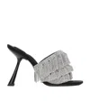 Alexander Wang 105mm Nala Crystal Ruffle Mule Sandals In Black