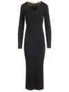 Alexander Wang V-neck Chain-detailed Maxi Dress In Black