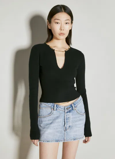 Alexander Wang Nameplate Chain Sweater In Black