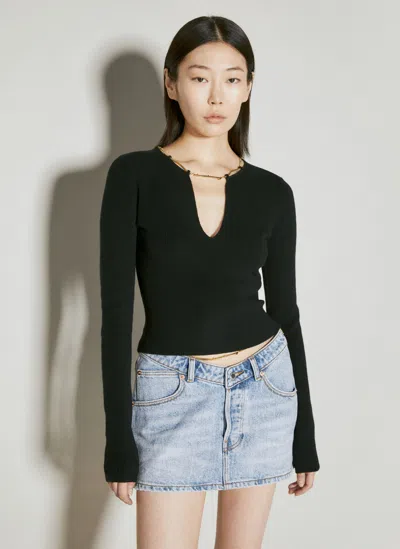 Alexander Wang Nameplate Chain Jumper In Black