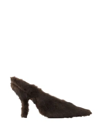 Alexander Wang Natasha 105mm Faux Fur Pump In Brown