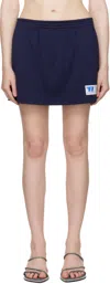 Alexander Wang Navy Blue Deconstructed Athletic Mesh Skort In Navy