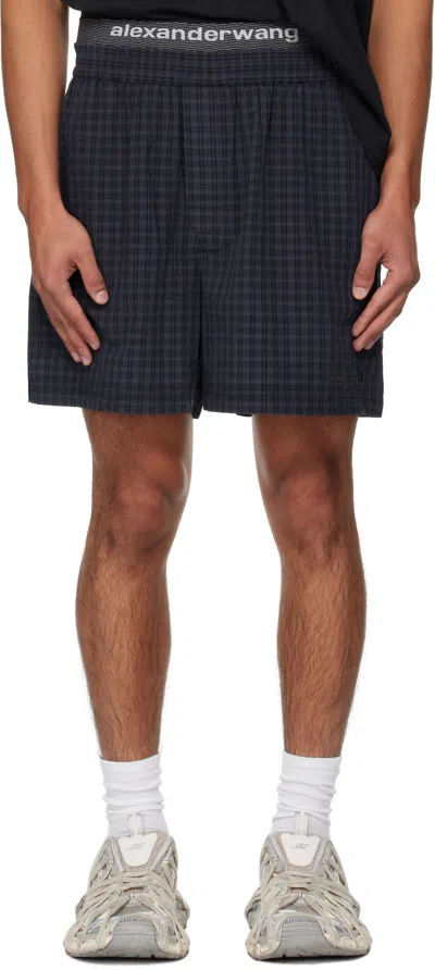 Alexander Wang Navy Graphic Shorts