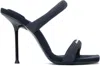 Alexander Wang Navy Julie 105mm Nylon Tubular Heeled Sandals In Uniform Blue