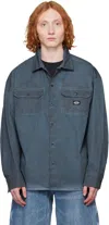 Alexander Wang Navy Oversized Workwear Shirt In Washed Graphite